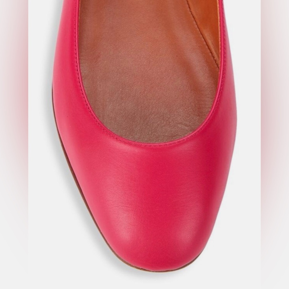 Valentino Pink Leather Ankle Strap Ballerina Flats - Picture 7 of 15